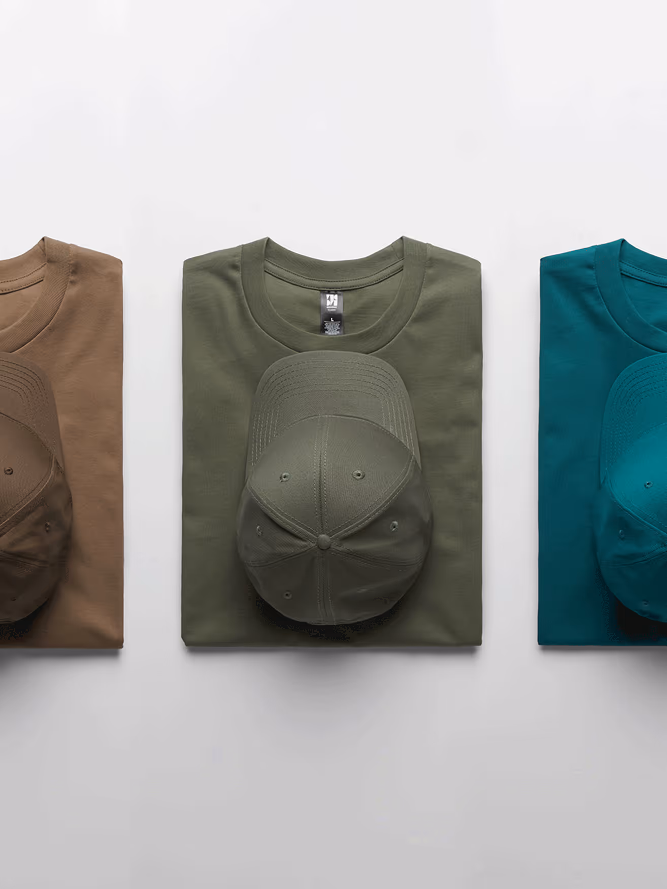 Merch sets of various colors. 