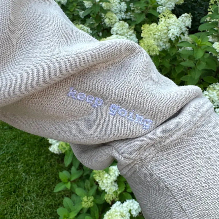 Embroidered detail on apparel considered for an employee gift