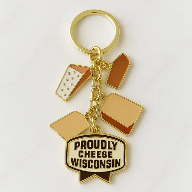 Custom Cheese State University enamel keychain