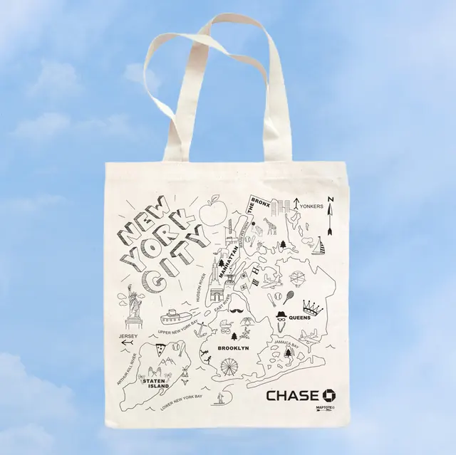 Custom city map tote for JPMorganChase