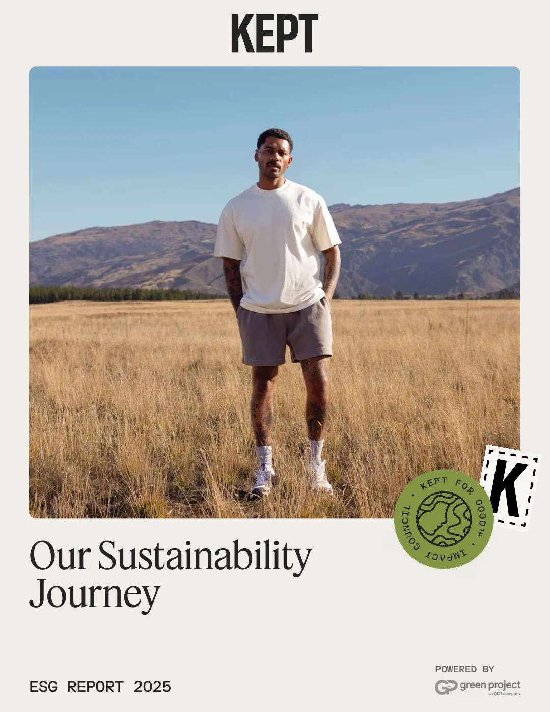Cover of Kept’s 2025 ESG report, Our Sustainability Journey
